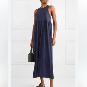 Ninety Percent Navy Sleeveless Organic Cotton Maxi Dress